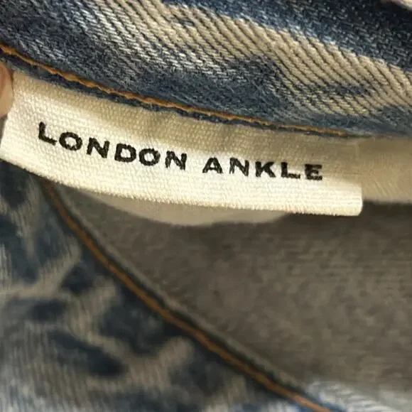 Slverlake London ankle jeans in broken hearts high rise wide leg straight jeans